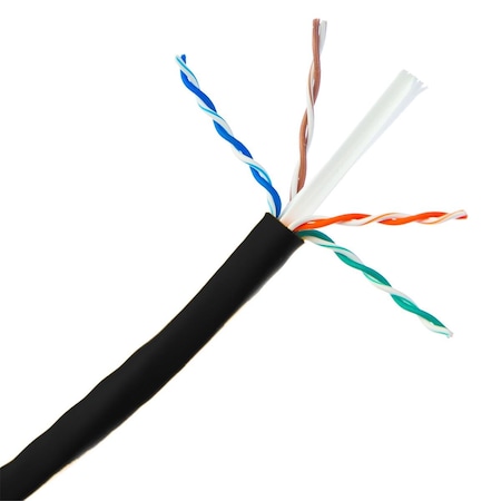 Cable Wholesale CableWholesale  1000 ft. Cat6a Ethernet UV Rated Spool Solid Cable, Black 13X6-422NH
